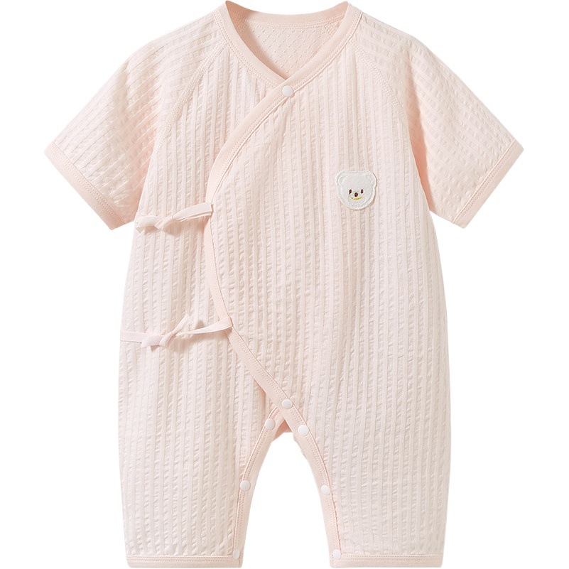 Mono de verano para bebé recién nacido, de algodón puro, fino, de manga corta, estilo monje, ropa de verano para niños y niñas pequeños.