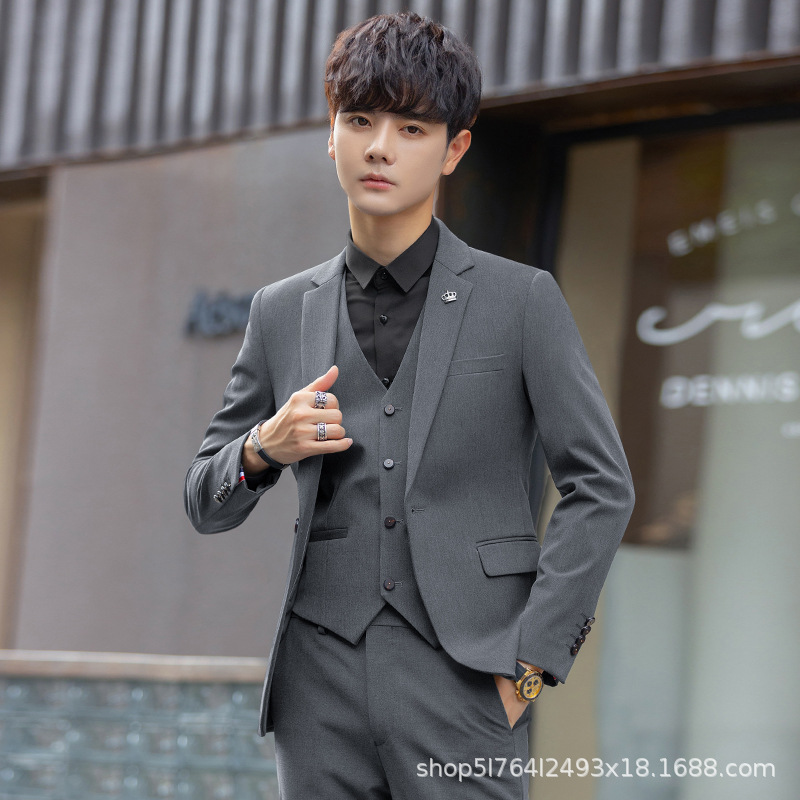 9825 Suit Men's Suit Korean Slim-fit Two-piece Business Full Casual Suit High-grade Wedding Groom Dress