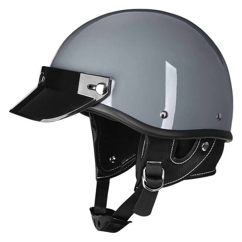 Casco para bicicleta eléctrica, medio casco de estilo japonés retro, casco moderno para hombres y mujeres, casco pequeño, casco integral, casco grande para motocicleta