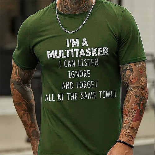European and American independent website—Summer casual round-neck short-sleeved men's T-shirt with 3D letter print, made from cotton-like material, one-piece, straight-cut.