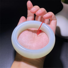 新疆和田玉ロシア料羊脂白玉ブレスレット天然玉ブレスレット油モチ繊細高品アクセサリー証明書