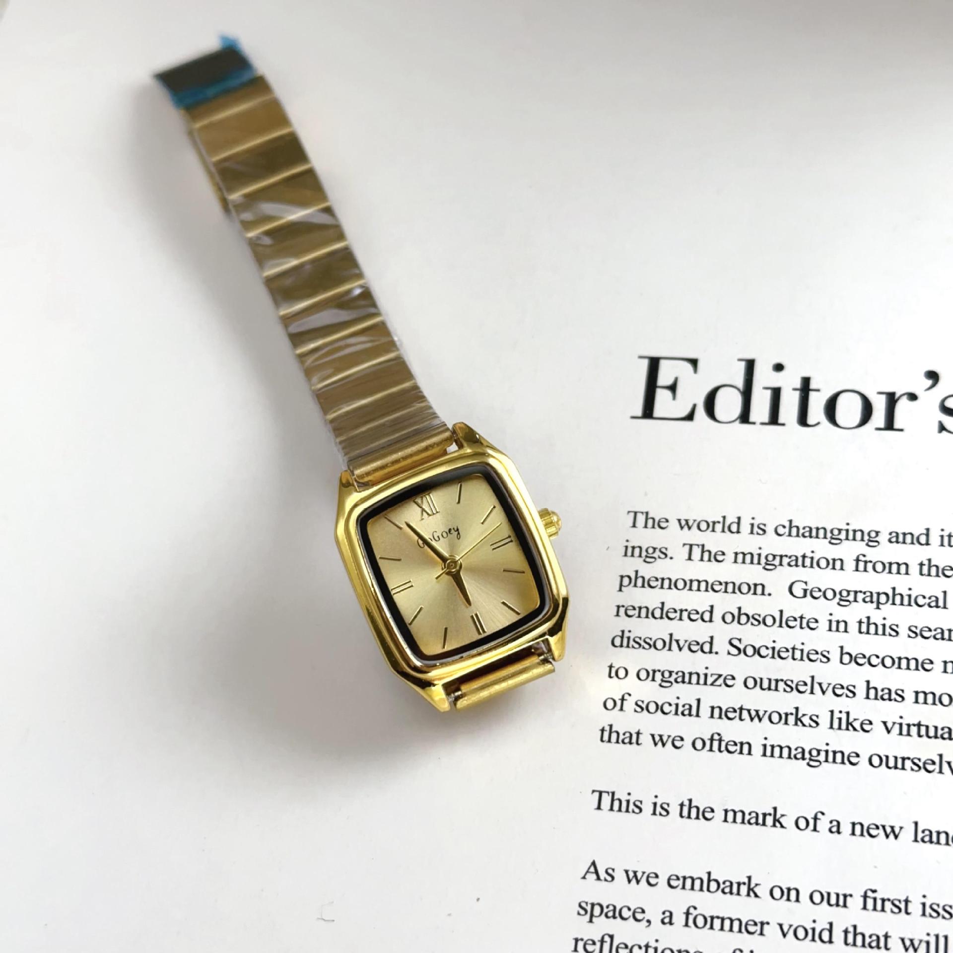 45g Weight Ordinary Glass Mirror Material Alloy Strap Material Watch Classification Pointer Display Type Single Folding Buckle Buckle Style Square Dial Shape Casual, Daily Occasion Quartz Movement Solid Color Pattern Women's Gender Simple Style Style Simple Style Solid Color Single Folding Buckle Quartz Watch Women's Watches 4