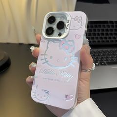 ピンクのケイティ猫はアップルの16携帯ケースiphone15 promaxの大きな穴14のアイデアを適用します。