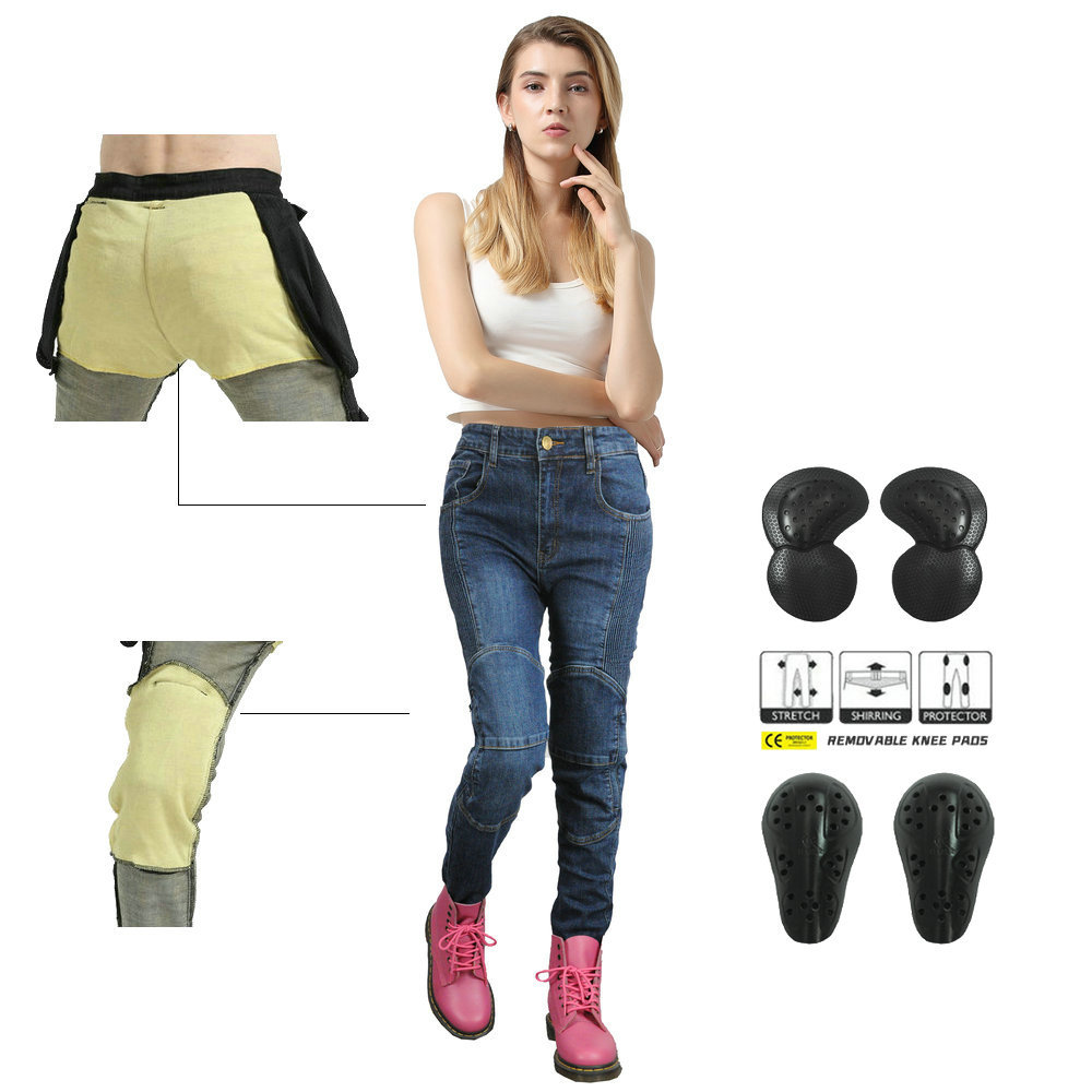 Volero motocicleta jeans motocicleta montar pantalones de Caballero de las mujeres pantalones de carreras de algodón puro Kevlar resistente a las lágrimas
