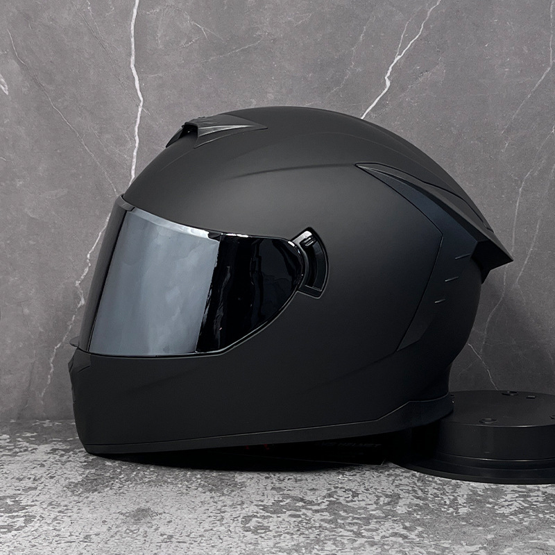LVS casco de la motocicleta estándar nacional de los hombres y las mujeres del casco completo de doble lente de invierno motocicleta eléctrica Bluetooth cabeza Gris Cuatro Estaciones