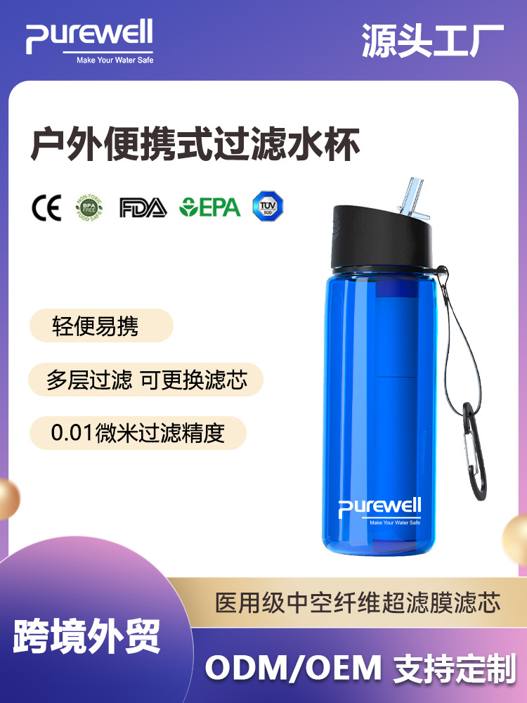 Taza de Purificación de Agua para Exteriores, Popular Transfronteriza del Fabricante, Filtro de Agua para Camping, Suministros de Hervidor de Purificación de Agua, Filtración de Supervivencia al Aire Libre
