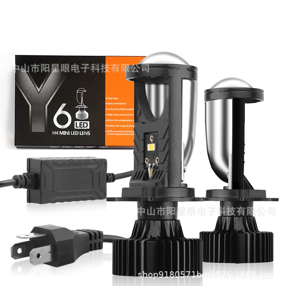 New Y6H4 Lens Car and Motorcycle Universal Led Headlight Y6S Fisheye Lamp High and Low Beam 12-24V