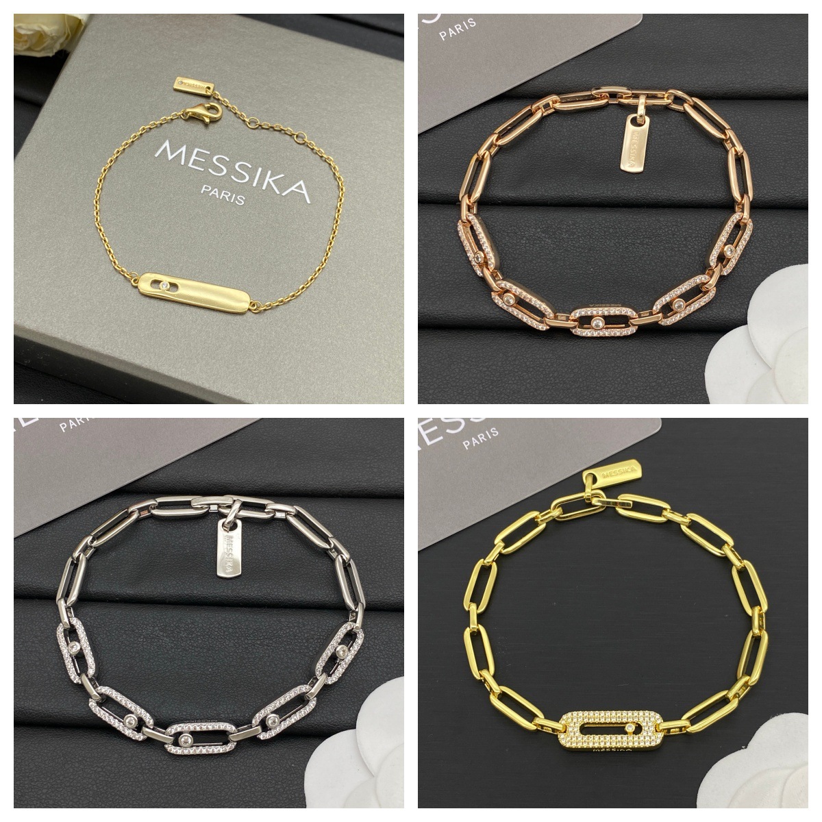 Messi's interlocking high-value bracelet is fashionable, versatile, simple, and suitable for European and American cross-border women's styles