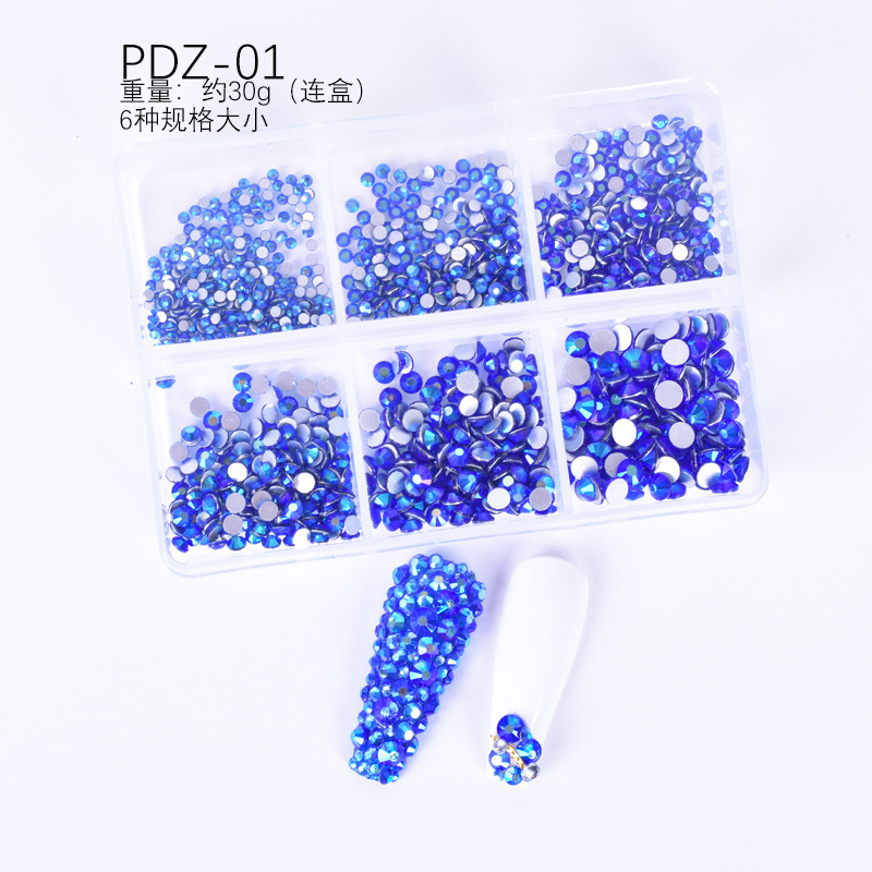 Cruz-frontera popular remache de uñas joyería no se desvanece mezclado 6-rejilla de metal largo hueco estrella Luna decoración de uñas
