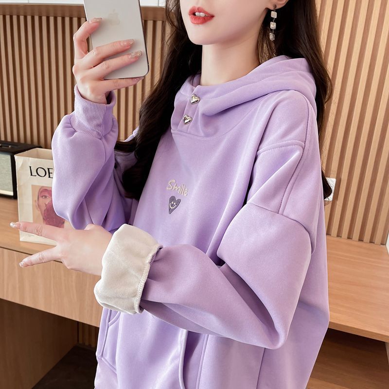 大码女装2025新款春秋季宽松刺绣连帽卫衣女胖mm显瘦早秋爆款上衣|undefined