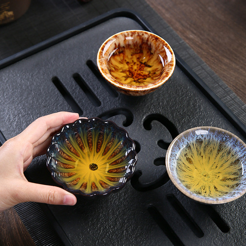 Kiln tea cup set ceramic tea cup built master cup tea cup tea bowl household kung fu tea set gift box
