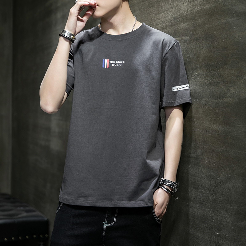 Pure Cotton Short-Sleeved Men's T-Shirt Summer 2026 New Trendy Brand Fashion Round Neck Thin Half-Sleeved T-Shirt Top