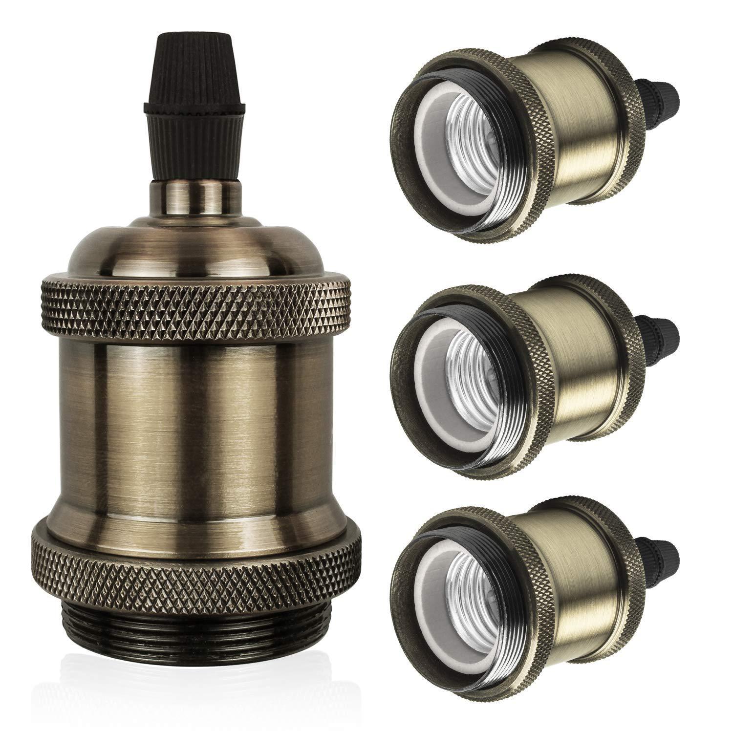 Zhongshan Fuente Fabricante transfronterizo E26E27 lámpara de aluminio antiguo taza de lámpara de cerámica lámpara adecuada para lámparas de succión y elevación