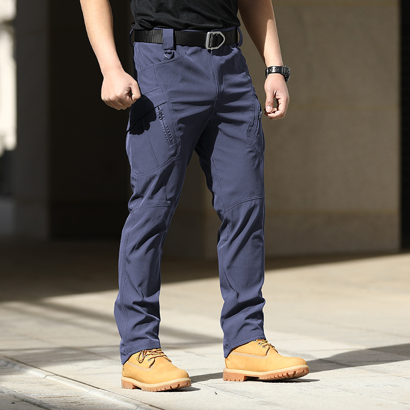 Pantalones tácticos IX7, pantalones de entrenamiento de camuflaje, pantalones de trabajo elásticos al aire libre de primavera y otoño, chaquetas sueltas y suaves, impermeables IX9