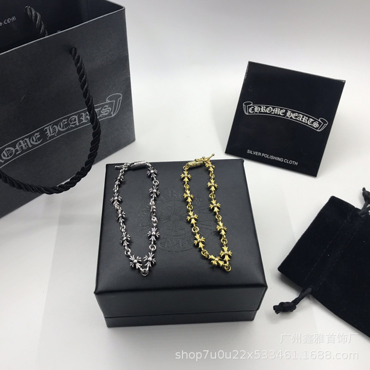 Chkroda cruciferous diamond bracelet European and American retro fashion trend S925 standard men's and women's lovers fine bracelet