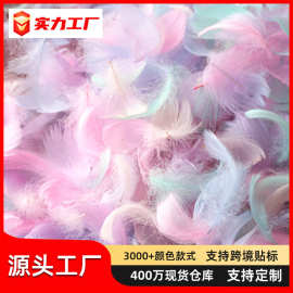 马卡龙彩色小羽毛小飘鹅毛婚礼节日活动舞台装饰礼盒填充材料批发