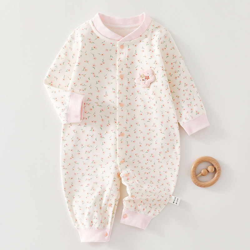 [Boneless] Spring and Autumn Pure Cotton Baby Jumpsuit Newborn Baby Romper 0-12 Months Baby Cotton All Year Round