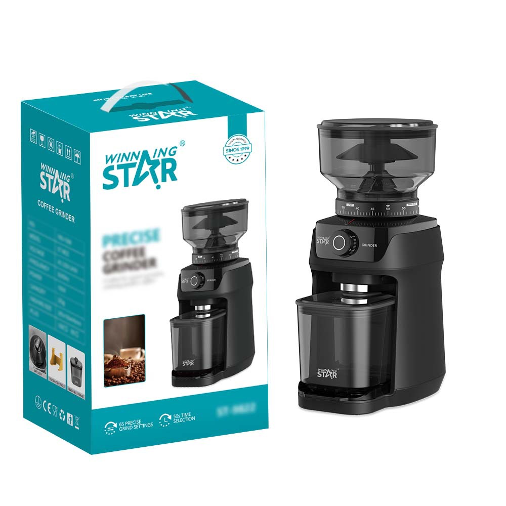 WinningStar Home 65 archivos para ajustar el grosor de los granos de café molienda en seco trituración y molienda molinillo eléctrico cronometrador