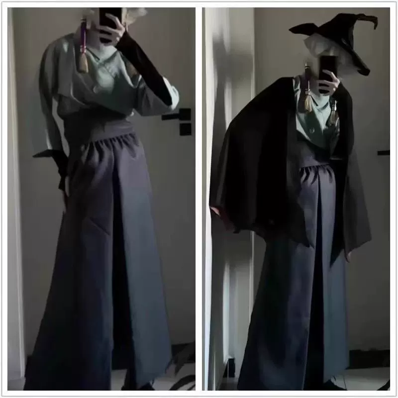 君悦sK.光遇cos服预言季巫师古风长裤cosplay装武士裤蝙蝠斗篷cos