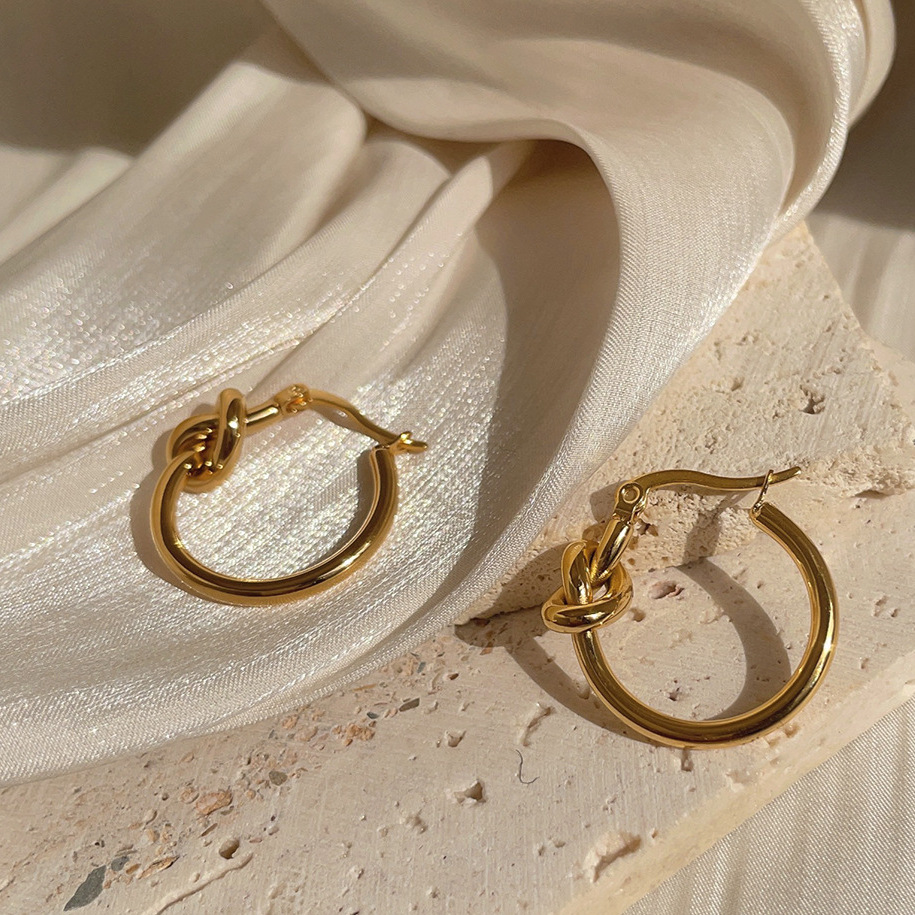 10g Weight Earrings Classification 1 Pair Quantity 1 Pair Casual Round Plating Stainless Steel Earrings