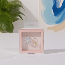 工厂跨境创意高颜值开窗耳饰抽屉盒定做带挂耳pet透明首饰盒定制