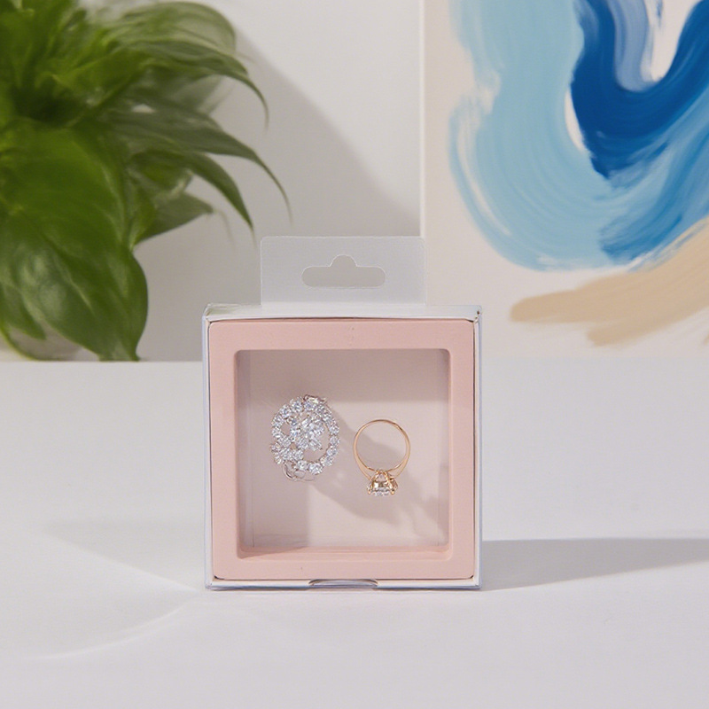 工厂跨境创意高颜值开窗耳饰抽屉盒定做带挂耳pet透明首饰盒定制