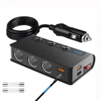 180W мощный автомобильный прикуриватель один перетащить три QC3.0 быстрая зарядка PD20W автомобильный мобильный телефон зарядное устройство с цифровым дисплеем