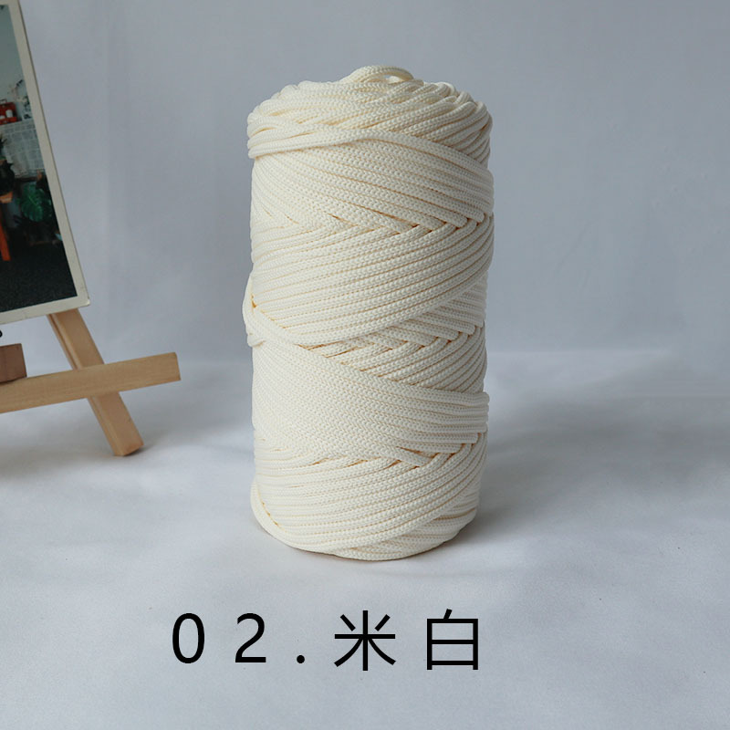 Antraceno Mengyuan 300g 4mm gran rollo redondo hilo gancho bolsa Alfombra tejida cuerda redonda ins viento gradiente Mat línea