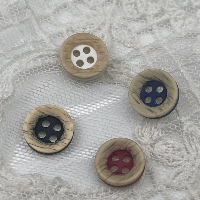 现货批发树脂衬衣衬衫纽扣  仿木纹钮扣 童装POLO衫扣子百搭环保