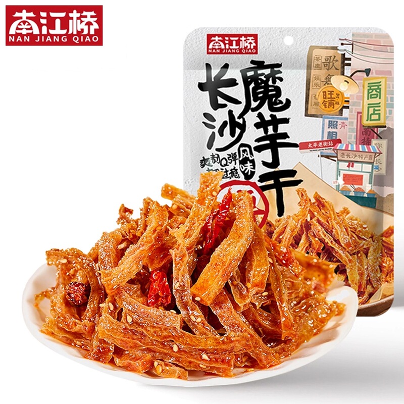 Nanjiangqiao snacks: dried konjac, a specialty from Changsha, Hunan, spicy, chewy, and refreshing spicy strips of konjac