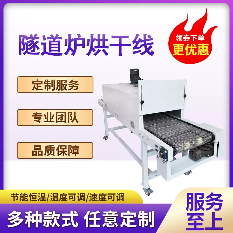 特氟龙网带烘干输送线隧道炉烤炉流水线固化炉预热链网烘箱烘烤线