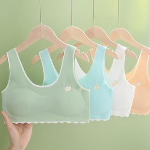 Cute Cartoon Rabbit Seamless Breathable Macaron Fresh Color High Elasticity No Wires Factory Direct Sales Girls Bra