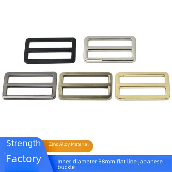 1.5 inch luggage metal Japanese buckle flat line backpack webbing buckle zinc alloy bag with three adjustable buckle
