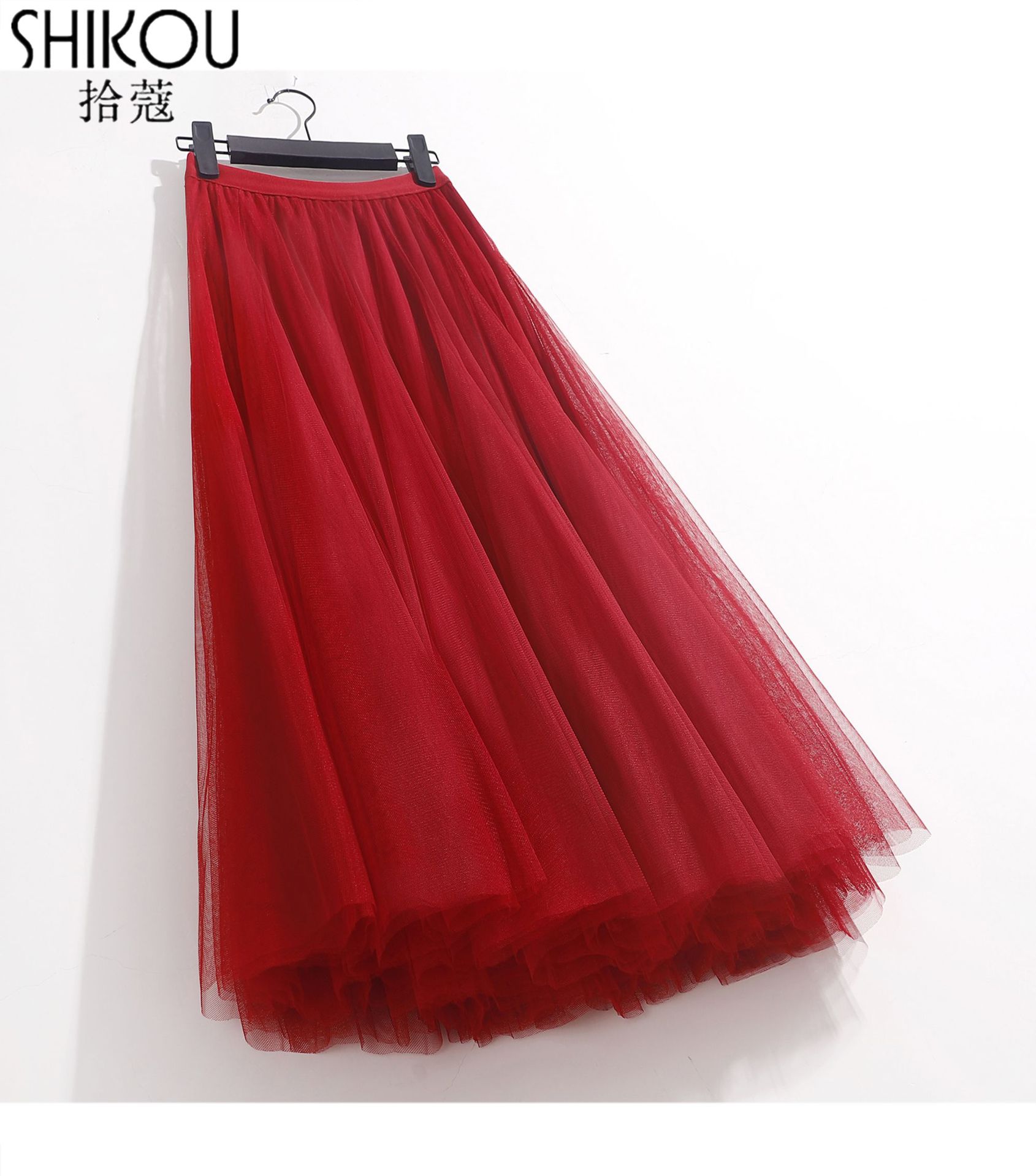 飘逸网纱半身长裙秋冬仙女收腰大摆蓬蓬纱裙柔顺A字裙子一件代发-阿里巴巴