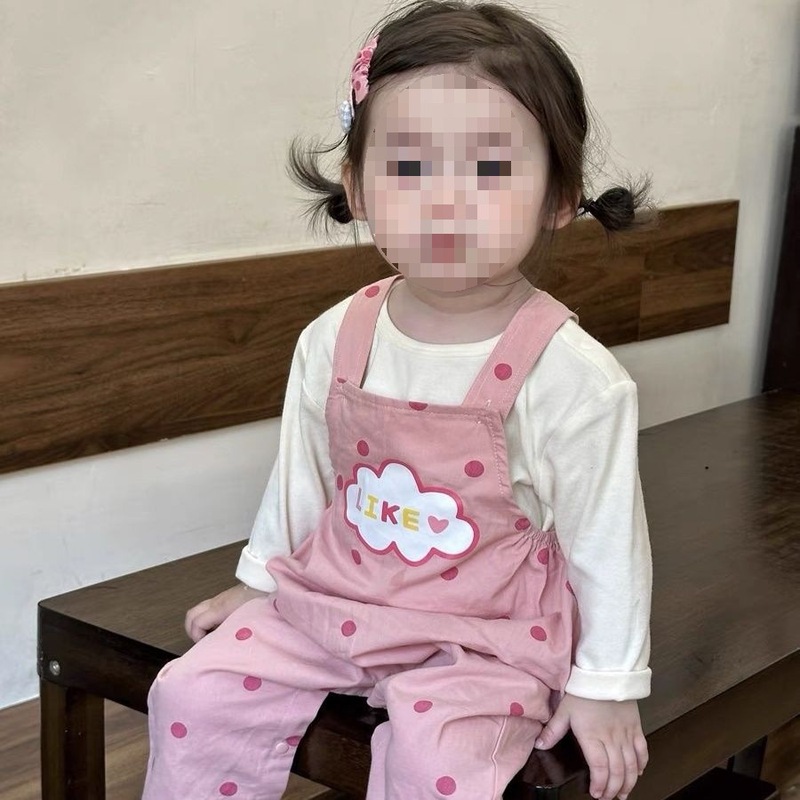 宝宝卡通背带裤长裤子秋季2025新款百搭小童超萌恐龙尾巴洋气女童|undefined