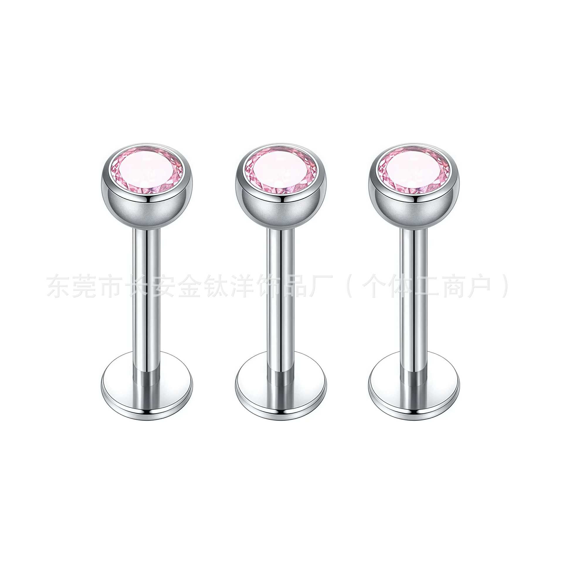F136 Titanium Plug-In 5A Zircon Nose Nail Lip Nail Pin Ear Nail Ear Bone Nail G23 Titanium Piercing Jewelry detail image 7