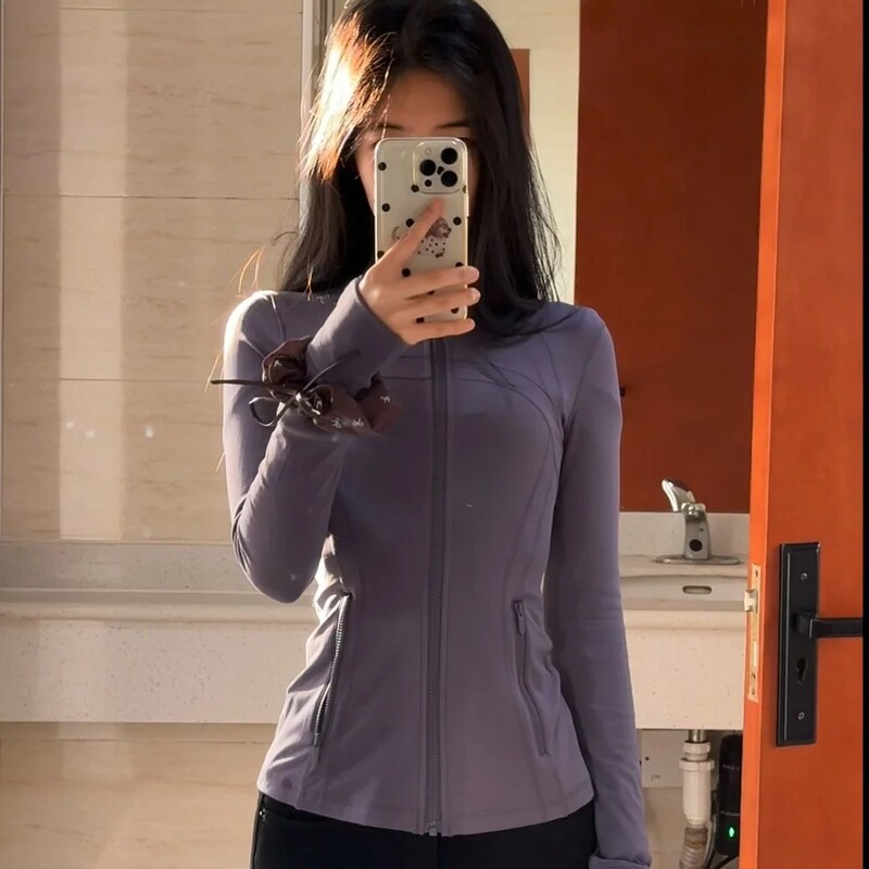 LU IUX New DF Women's Yoga Clothes Sports Outdoor Fitness Long Sleeve Top with Vertical Collar Slim High Elastic Zipper LU IUX New DF Women's Yoga Clothes Sports Outdoor Fitness Long Sleeve Top with Vertical Collar Slim High Elastic Zipper