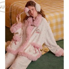 果壳同款睡衣冬季毛绒保暖2025新款玛丽猫联名甜美女士家居服套装