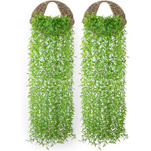 过江龙柳叶藤条塑料花藤蔓室内吊兰吊篮假花装饰绿植垂吊藤条壁挂