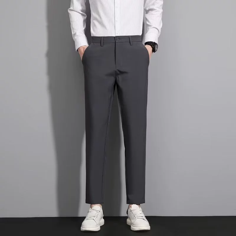 Брюки мужские в Корейском стиле Модный весенне-летний новый укороченный маленький костюм брюки Мужской облегающий костюм с драпировкой брюки повседневные брюки