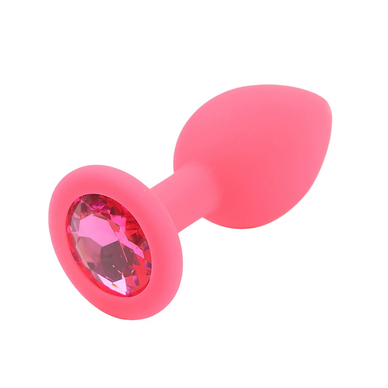 Anal plug silicone, small–large sizes, jeweled base, multiple packaging options