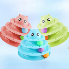 Cat Turntable Pet Toy: Interactive Cat Game, Educational Track Disc, Fun 3-Tier Cat Turntable—Pet Supply Item
