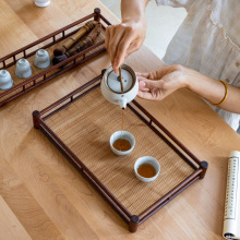 简约实木茶盘家用整块长方形功夫茶竹席面茶盘咖啡托盘其他