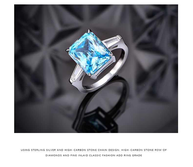 Fashion Geometric Sterling Silver Inlay Zircon Rings 1 Piece