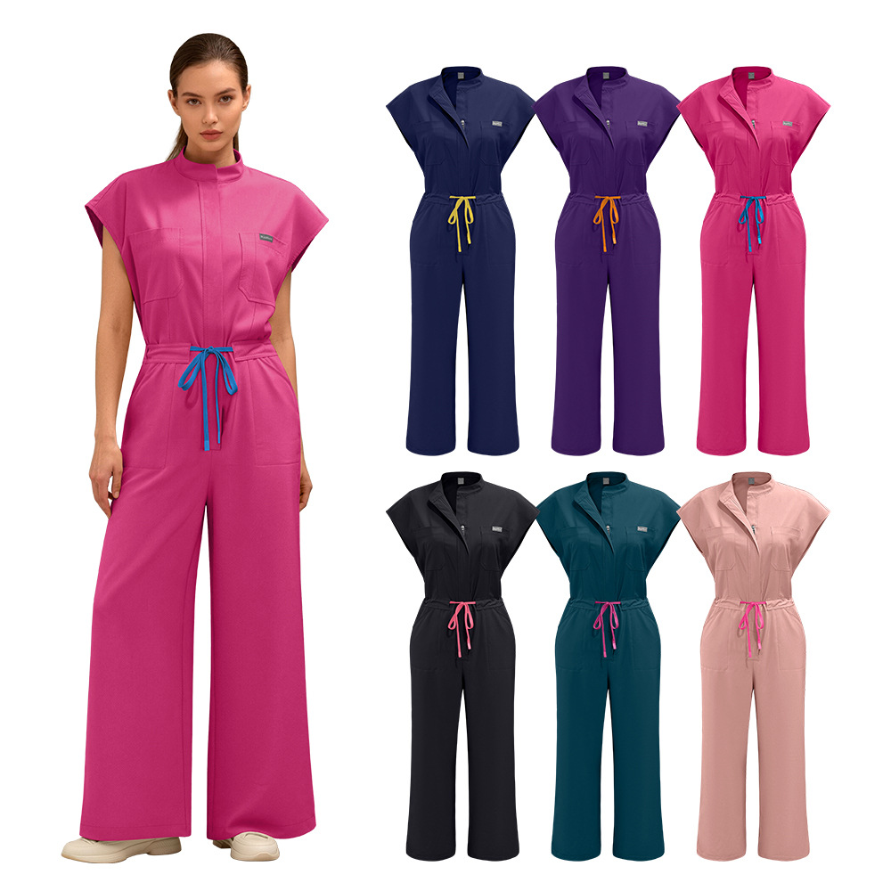 医护护士服新品纯色医院诊所护士洗手衣外贸出口医生手术服套装