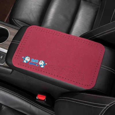 armrest box cover plush four Armrest box pad - suede-armrest-pad-go-you-ding-dang-cat-wine-red