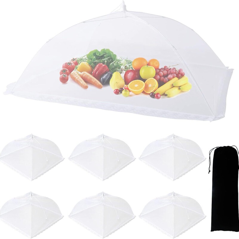 Factory direct supply foreign trade new lace side dish cover large white food cover suit folding cover
