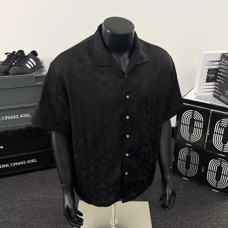 New Chinese Style Dark Texture Design Short-Sleeved Shirt Loose Trendy Casual Neutral Style Summer Dark Top