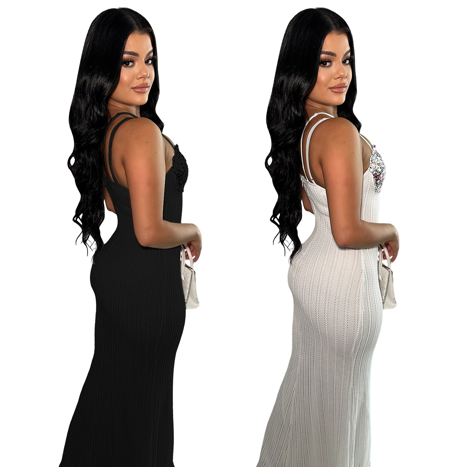 C7102 Aliexpress transfronterizo Amazon estación independiente de moda europea y americana ropa de mujer sin mangas vestido vestido largo nuevo