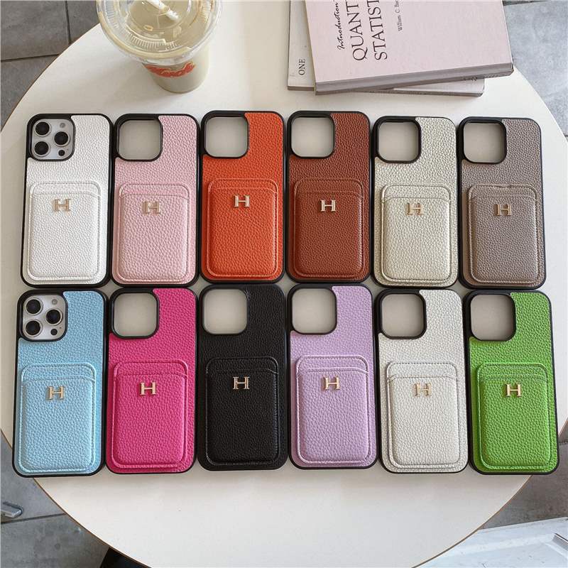 Suitable for Apple Iphone16Promax Leather Card Phone Case Apple 14Pro Trendy Phone Case 17Pro